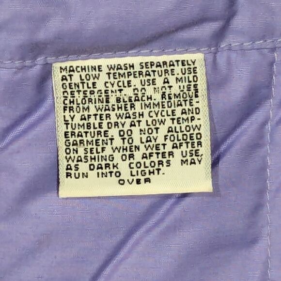 VTG Robbe Skiwear USA Ladies S Ski & Snow Jacket Purple Tie Waist Ruffle Trim - Picture 11 of 12